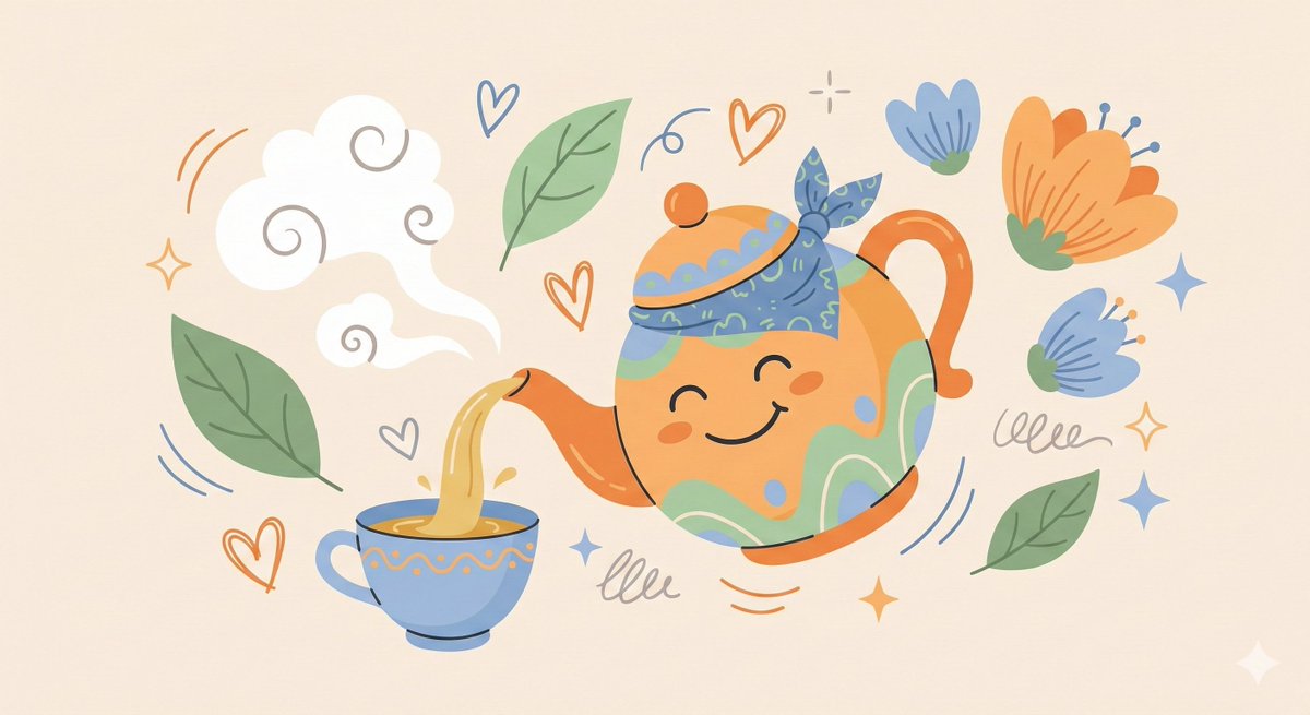 Náhled hravé ploché ilustrace postavy ukazující originální figuru mezi abstraktními tvary a symbolickými grafickými akcenty.