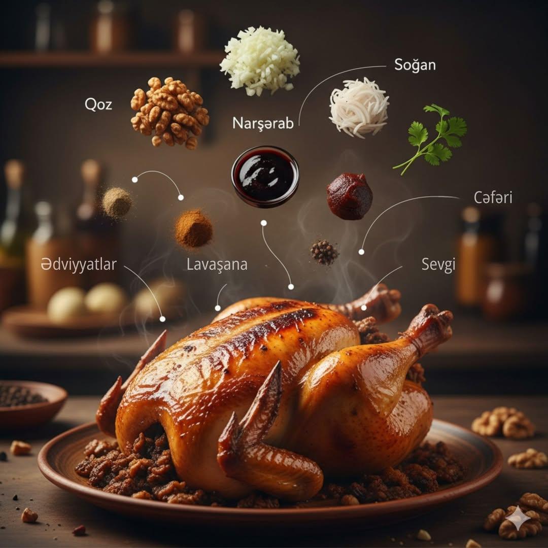 Konuyu, kompozisyonu, stil yönünü ve yeniden kullanılabilir çıktı yapısını gösteren altın kızarmış tavuk infografiği görsel önizlemesi.