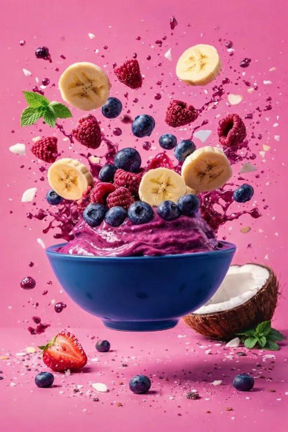 Náhled obrazu produktové reklamy na jídlo s cákanci, který ukazuje hlavní potravinový subjekt, pohyb cákance, kompozici a znovu použitelnou strukturu výstupu.