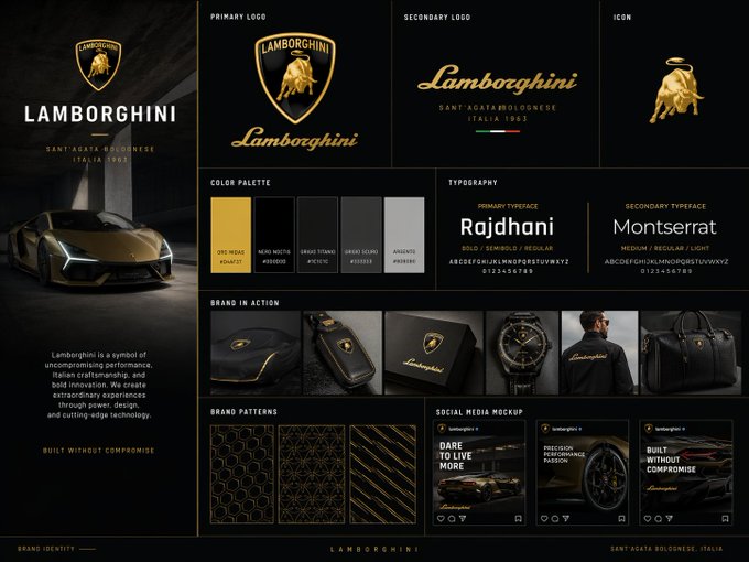 Profesionální deska značkové sady s barevnými vzorky palety, typografickou hierarchií, prostorem pro logo a kartami použití.