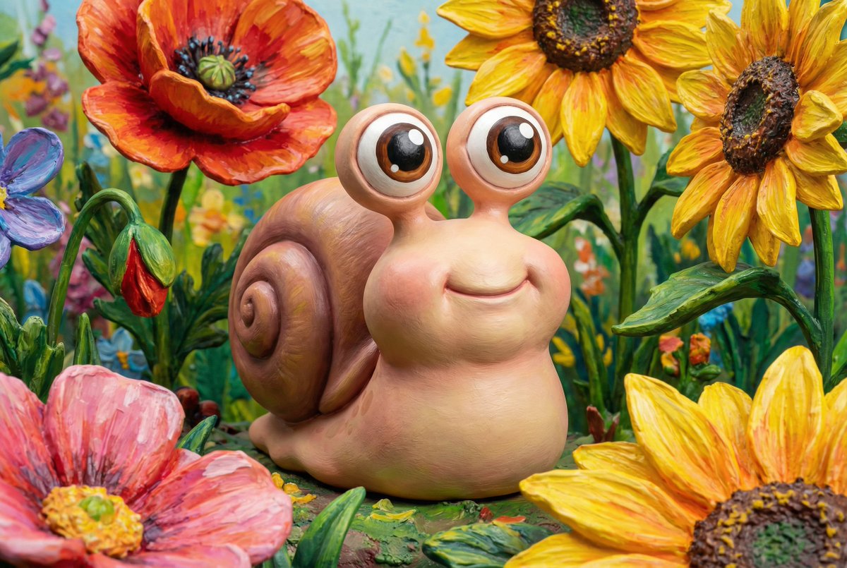 Forhåndsvisning af Makroskabning blandt kæmpeblomster, der viser komposition, lys og outputretning for denne billedprompt.