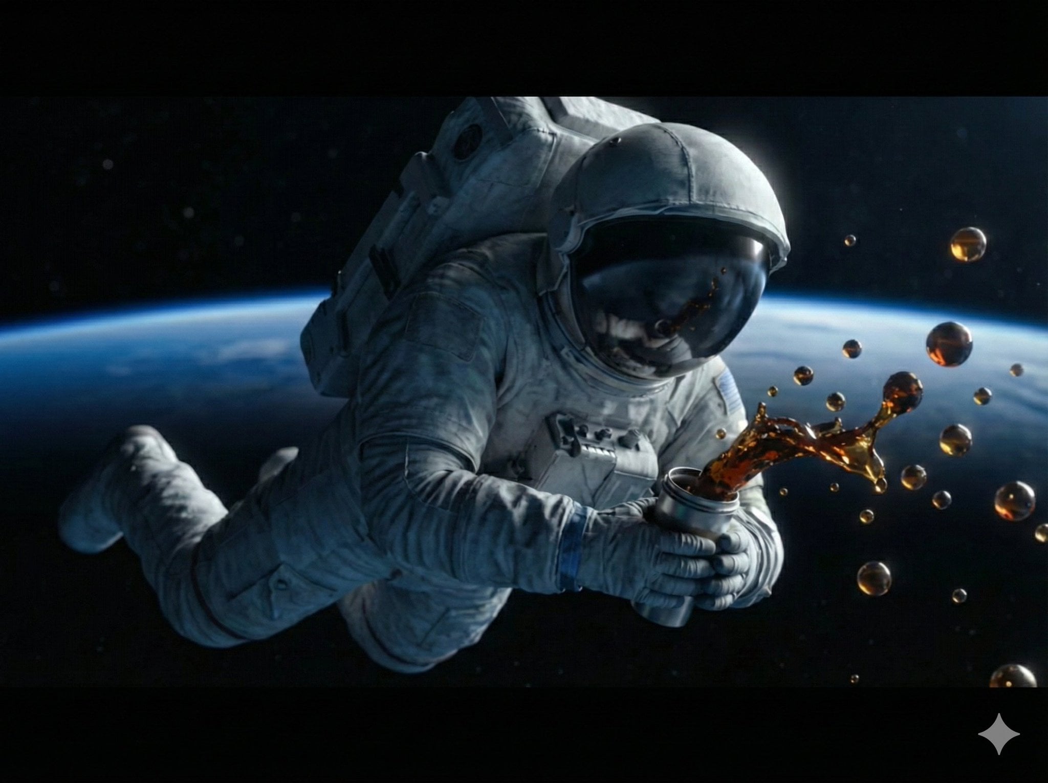 Orbitalny portret astronauty z przekąską