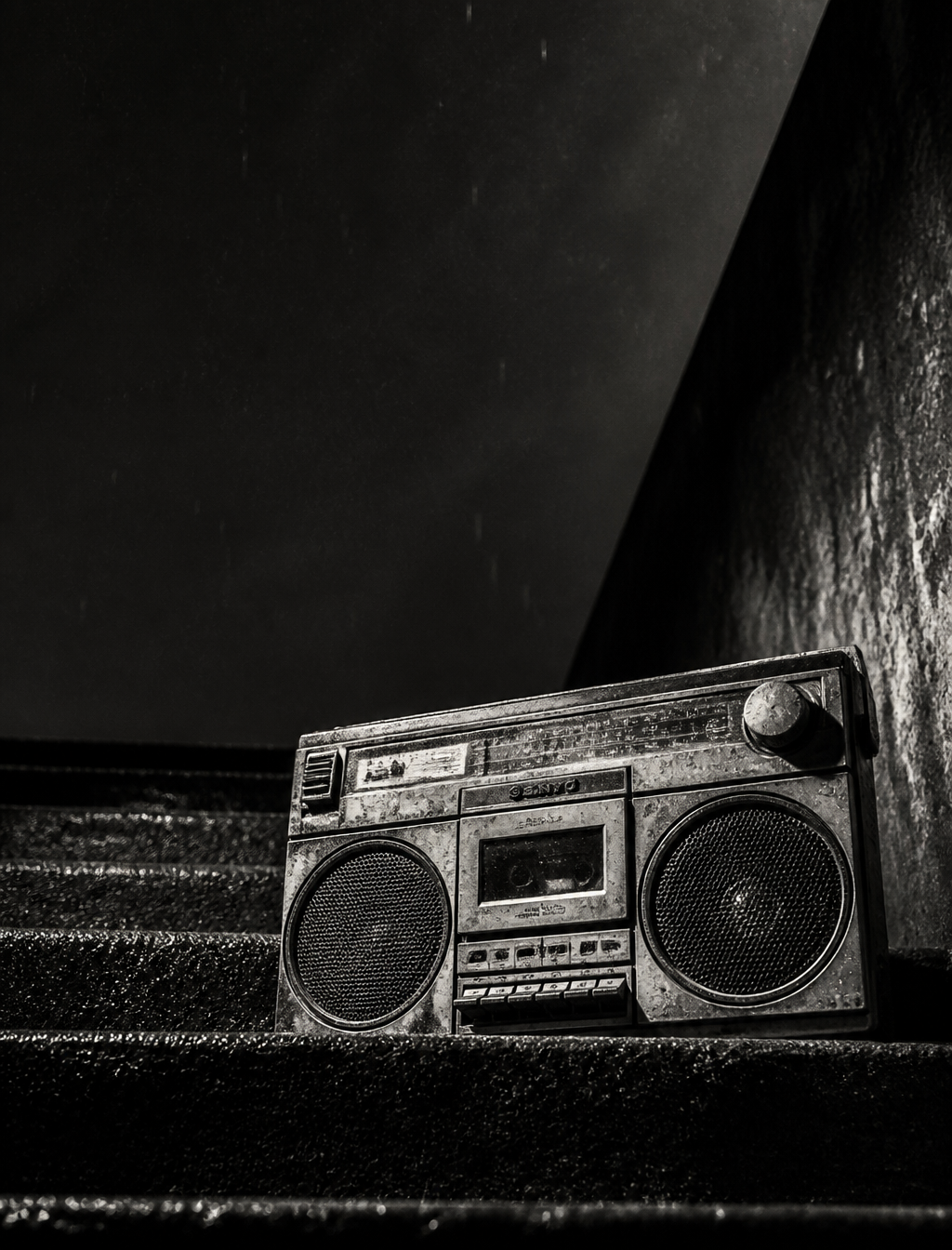 Esős monokróm boombox — eredeti leírás